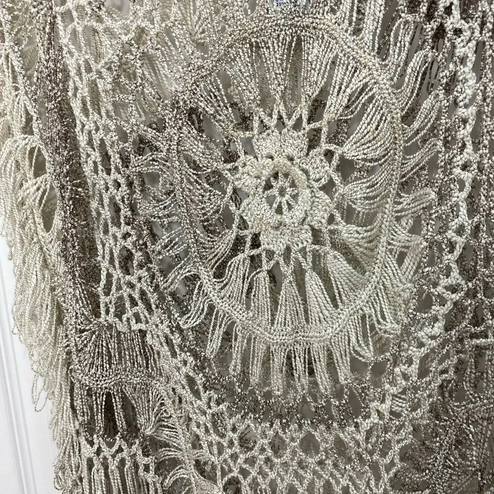 LaSeine knit crocheted sleeveless pullover sweater coverup, large/x large - Picture 2 of 11